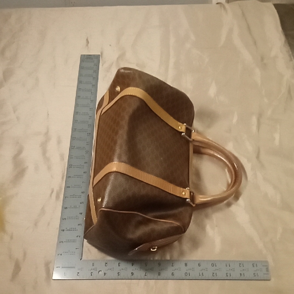 Celine Brown Macadam Leather Bag GUC - Picture 3 of 10